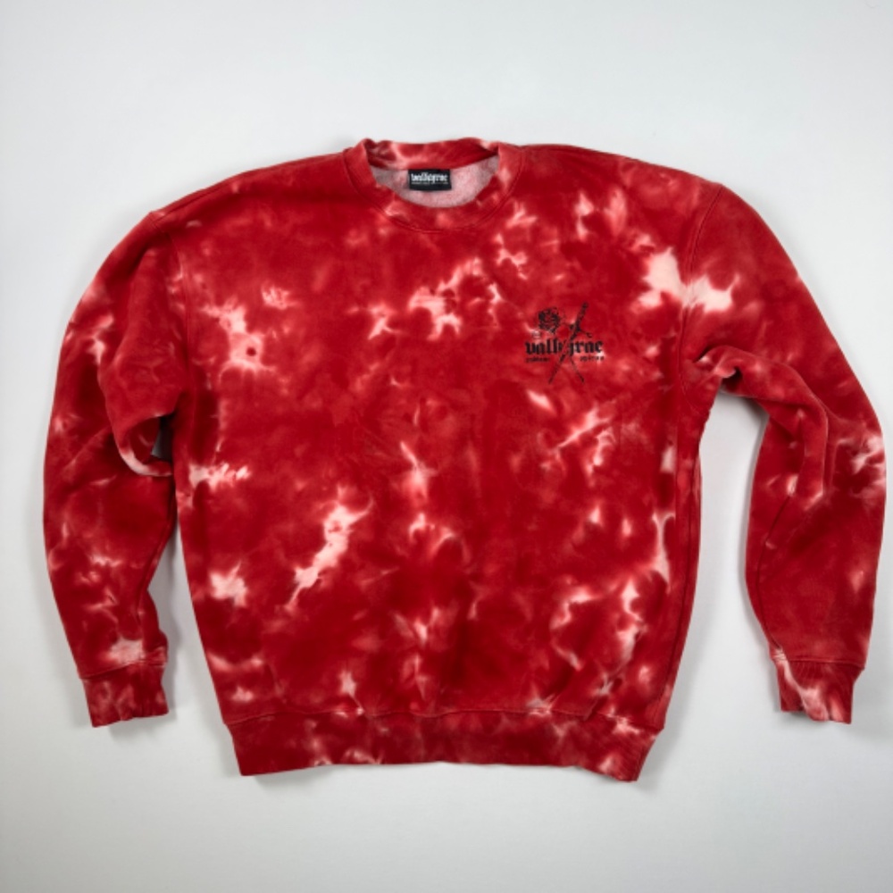 Valkyrae Merch Radiant Spirits Red Tie-Dye Crewneck Sweatshirt Small